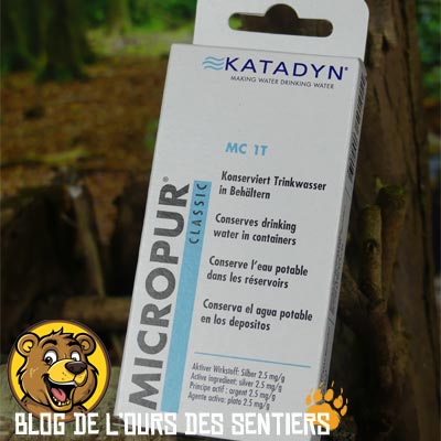 pastilles de conserrvation eau potable Micropur Katadyn ions argent